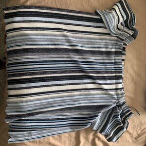 Off Shoulder Blue Shirt